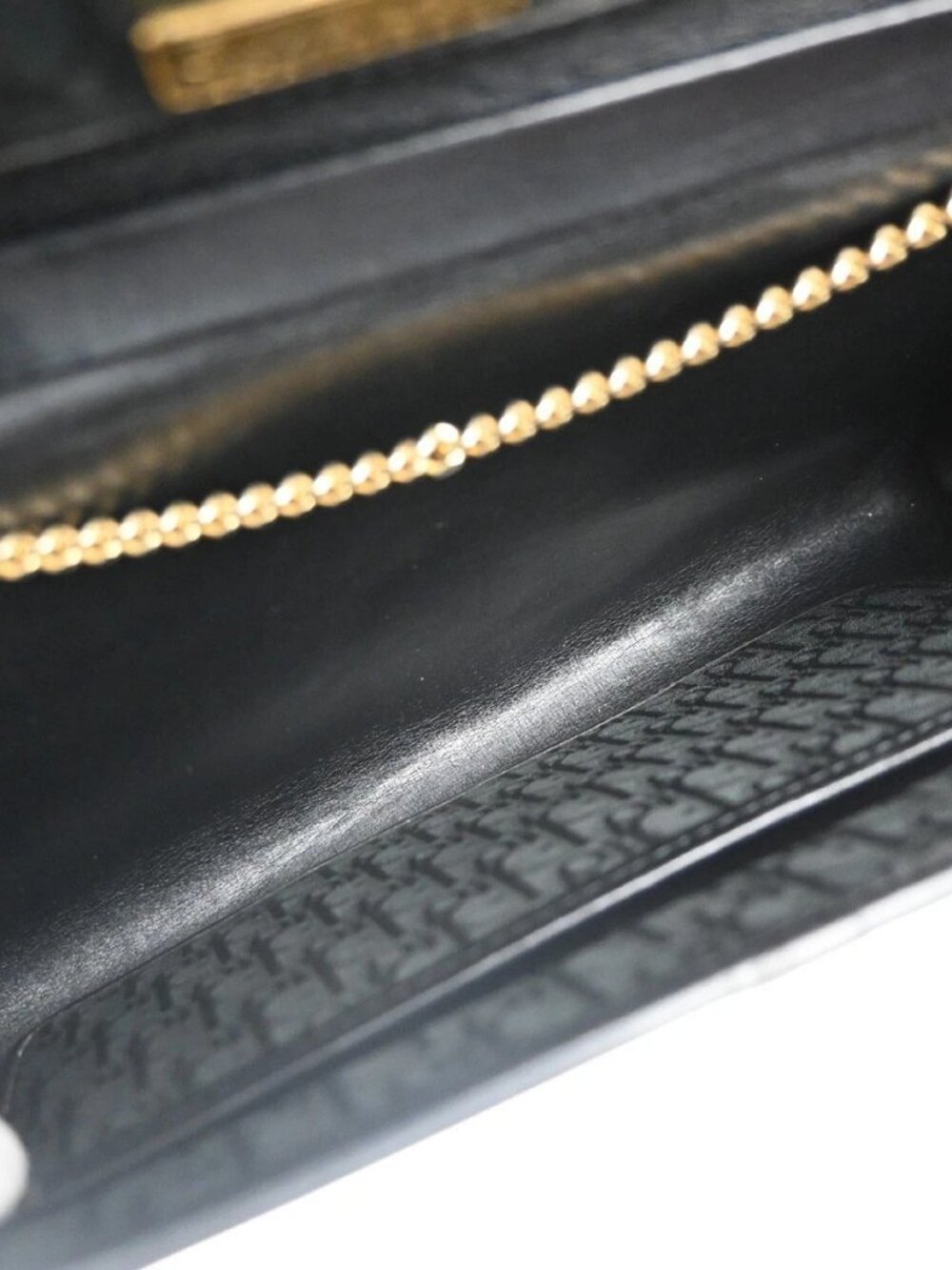 CHRISTIAN DIOR Trotter Pattern 2way Clutch Hand Bag Canvas Leather Black 38KC787 - Picture 9 of 15